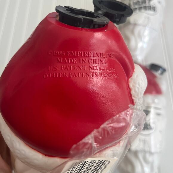 Lot of Vintage Christmas Blow Mold Santa Claus Light Topper Empire Sealed 90's - Picture 6 of 8